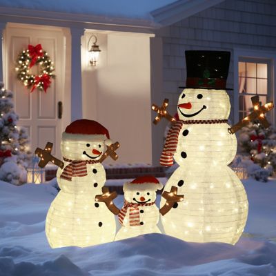 Image showing  Winter LED Snowman Family Set Seasonal Christmas Decoration for Holiday