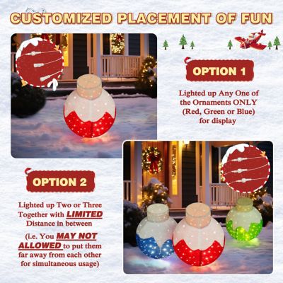 Image showing 6 th Veikous 3-Piece 35 in. Pop-Up Ornament Outdoor Christmas Holiday Yard Decoration