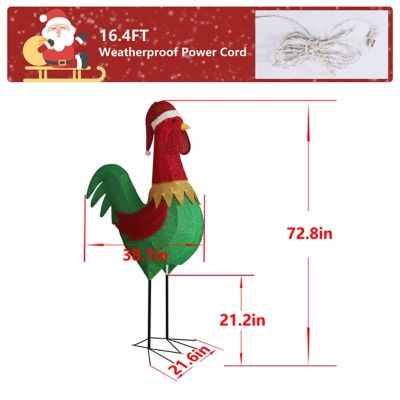Image showing 5 th Veikous Christmas Outdoor Chicken Decoration Light Holiday