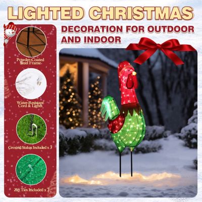 Image showing 6 th Veikous Christmas Outdoor Chicken Decoration Light Holiday