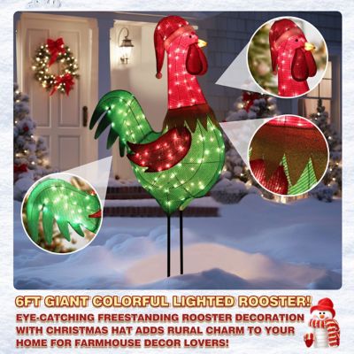 Image showing 8 th Veikous Christmas Outdoor Chicken Decoration Light Holiday