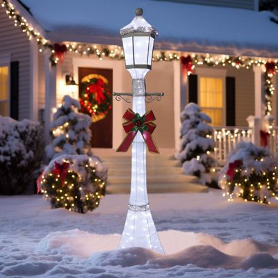 Image showing 1 th Veikous 6 ft. 3D Post Light Outdoor Christmas Holiday Yard Decoration Cool White LED