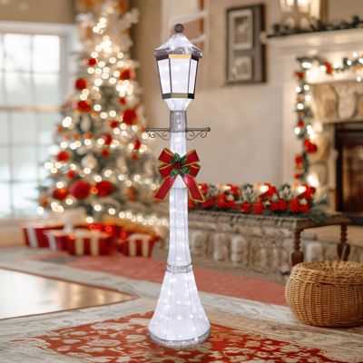 Image showing 3 th Veikous 6 ft. 3D Post Light Outdoor Christmas Holiday Yard Decoration Cool White LED