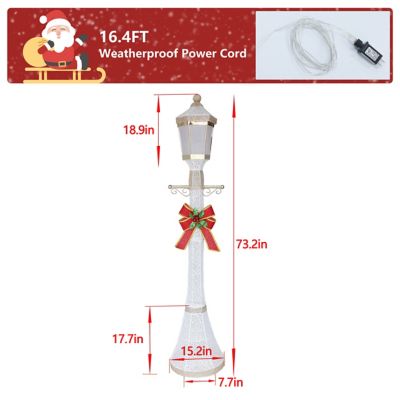 Image showing 6 th Veikous 6 ft. 3D Post Light Outdoor Christmas Holiday Yard Decoration Cool White LED