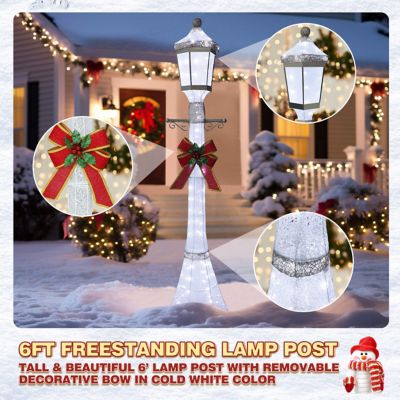 Image showing 9 th Veikous 6 ft. 3D Post Light Outdoor Christmas Holiday Yard Decoration Cool White LED