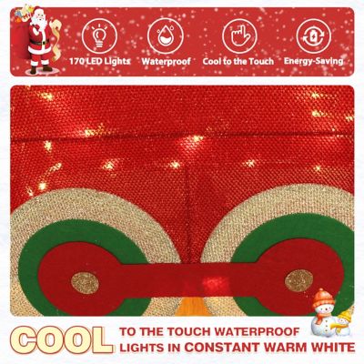 Image showing  5 ft. Train Set Outdoor Holiday Yard Decoration Warm White LED with Christmas Tree and Gift Box