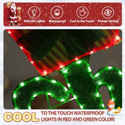 Image showing  6 ft. Merry Christmas Sign Outdoor Holiday Yard Decoration Red and Green LED