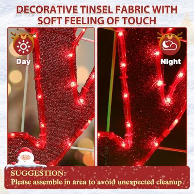 Image showing  6 ft. Merry Christmas Sign Outdoor Holiday Yard Decoration Red and Green LED