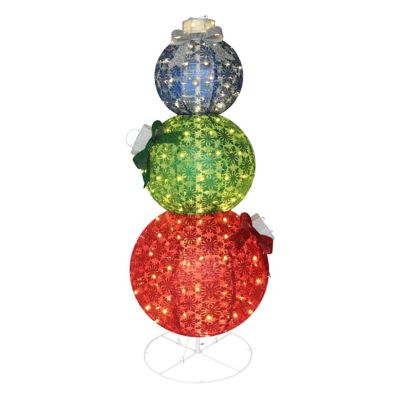 Veikous Outdoor Warm White LED Stacked Ball Pop Up Ornament Christmas Holiday Yard Decorations