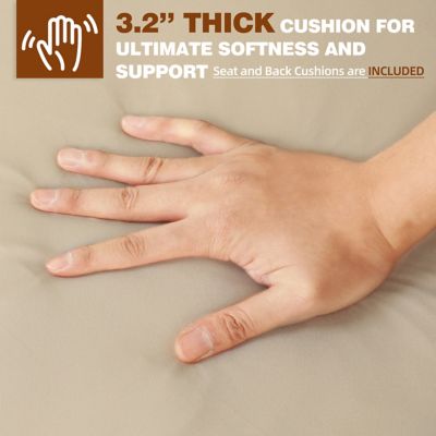 Image showing  3-Piece Outdoor Rocking Chairs Wicker Rattan Bistro Set with Cushions and Table