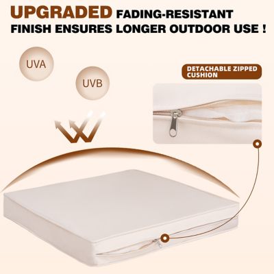 Image showing 9 th Veikous 3 pc. Outdoor Rocking Chairs Wicker Rattan Bistro Set with Cushions and Table