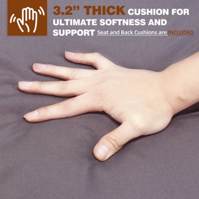 Image showing  3 pc. Outdoor Rocking Chairs Wicker Rattan Bistro Set with Cushions and Table