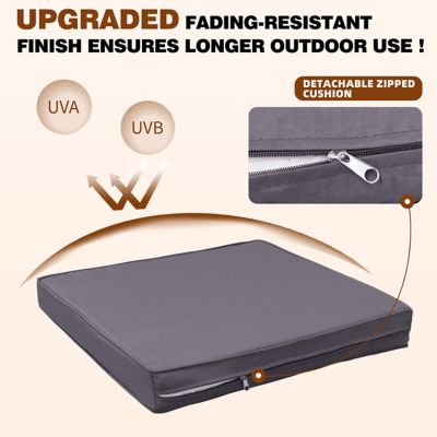 Image showing 9 th Veikous 3 pc. Outdoor Rocking Chairs Wicker Rattan Bistro Set with Cushions and Table