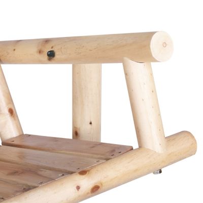 Image showing 6 th Veikous 2-Person Wood Patio Swing With A-Shaped Stand and Adjustable Hooks