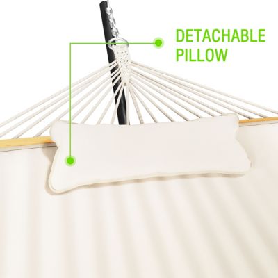 Image showing 9 th Veikous Quilted 2-Person Hammock Bed with Stand and Detachable Pillow, 12 ft.