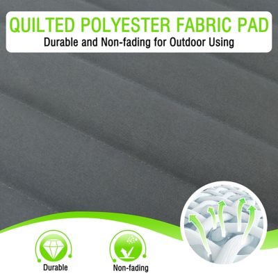 Image showing  12 ft. Quilted 2-Person Hammock with Stand and Detachable Pillow, Dark Gray