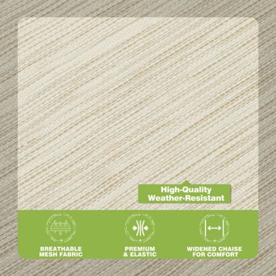 Image showing 4 th Veikous Outdoor Folding Chaise Lounge Chair Fully Flat for Beach with Pillow and Side Pocket