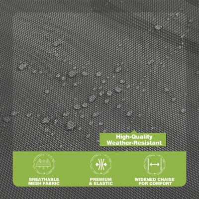 Image showing 5 th Veikous Chaise Lounge Chairs for Outside Tanning Chair with Face Hole and Pillow and Side Pocket