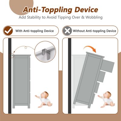 Image showing  Bathroom Floor Cabinet Side Storage Organizer Cabinet with Drawers and Cupboard, HP0904-09WH-2