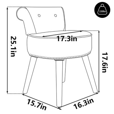 Image showing  Makeup Vanity Stool Chairs with Legs for bedroom