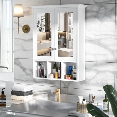 Veikous Oversized Bathroom Medicine Cabinet Wall Mounted Storage with Mirror, HP0902-01WH-2