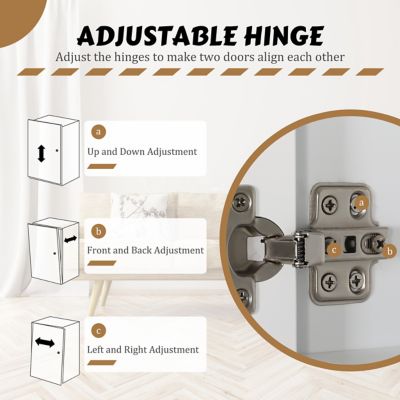 Image showing  23.6 in. W Oversized Bathroom Storage Wall Cabinet with Adjustable Shelves and Mirror in White