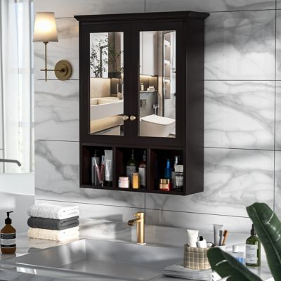 Veikous Oversized Bathroom Medicine Cabinet Wall Mounted Storage with Mirror, HP0902-01CF-2