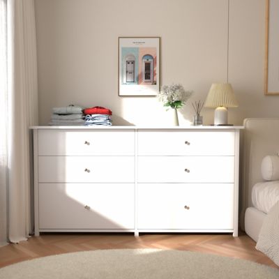 Veikous Tall Six Drawers Dresser for Bedroom with Wide Storage Cabinet