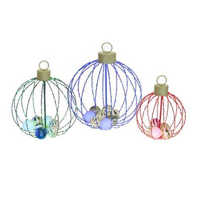 Veikous 3 pc. Multi-Color Ball Christmas Yard Decoration with LED Light