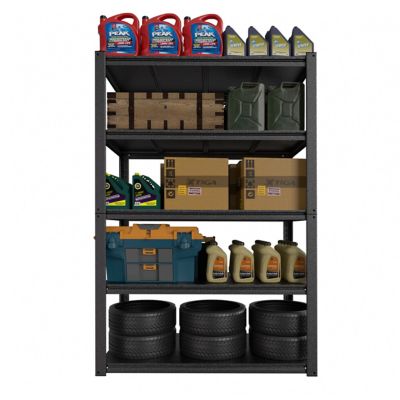Veikous 71.97INH Metal 5-Shelf Garage Storage Shelving Unit Standard Bookcase with Adjustable Shelves