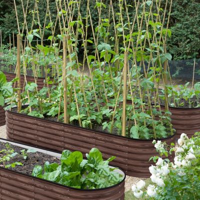 Image showing 7 th Veikous 9-in-1 Modular Metal Raised Garden Bed Kit