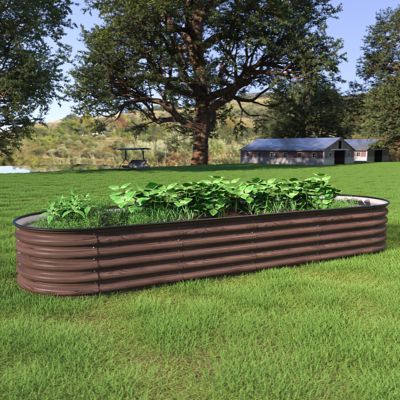 Image showing 8 th Veikous 9-in-1 Modular Metal Raised Garden Bed Kit