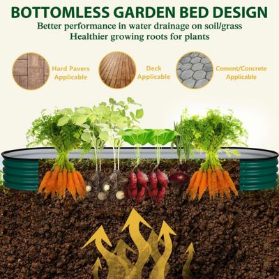 Image showing  8 ft. x 2 ft. x 1 ft. Galvanized Raised Garden Bed 9-in-1 Planter Box in Green