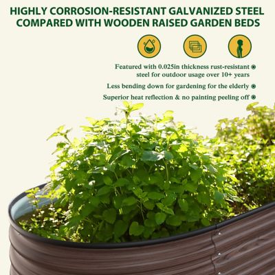 Image showing  8 x 2 x 1ft. Galvanized Raised Garden Bed 9 in 1 Planter Box