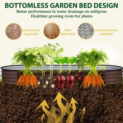Image showing  8 x 2 x 1ft. Galvanized Raised Garden Bed 9 in 1 Planter Box