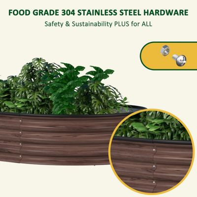 Image showing  8 x 2 x 1ft. Galvanized Raised Garden Bed 9 in 1 Planter Box