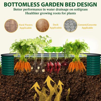 Image showing  8 x 2 x 2ft. Galvanized Raised Garden Bed 9 in 1 Planter Box Outdoor, Green
