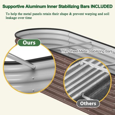 Image showing  8 x 2 x 2ft. Galvanized Raised Garden Bed 9?in?1 Planter Box Outdoor, Carbonized