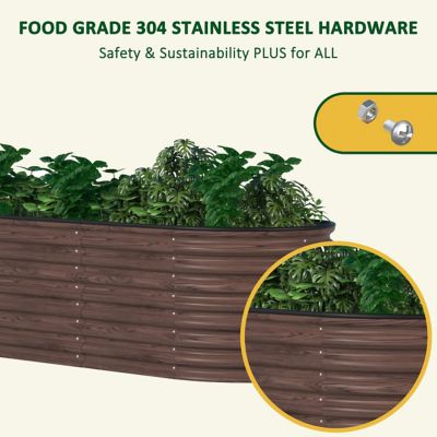 Image showing 5 th Veikous 8 x 2 x 2ft. Galvanized Raised Garden Bed 9 in 1 Planter Box Outdoor, Carbonized