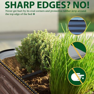 Image showing 6 th Veikous 8 x 2 x 2ft. Galvanized Raised Garden Bed 9 in 1 Planter Box Outdoor, Carbonized