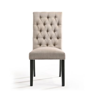 ACME Linen Fabric Tufted Parson Dining Side Chair