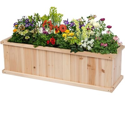 Image showing  Evergreen Wood Raised Garden Bed Planter with Liner