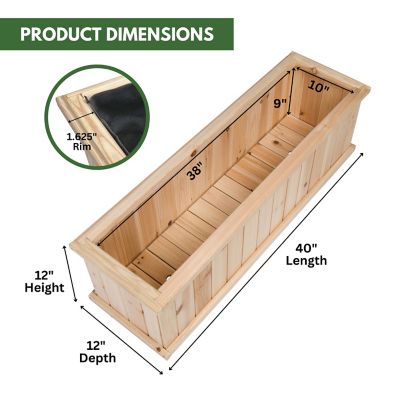 Image showing  Evergreen Wood Raised Garden Bed Planter with Liner