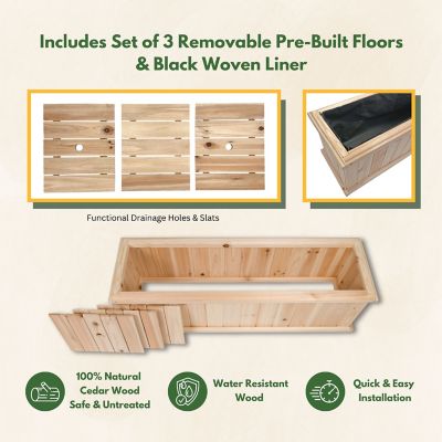 Image showing  Evergreen Wood Raised Garden Bed Planter with Liner