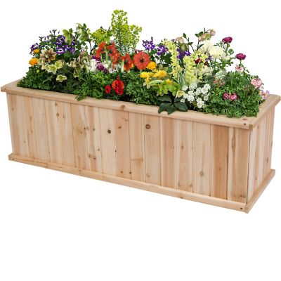 Image showing  Evergreen Wood Raised Garden Bed Planter with Liner