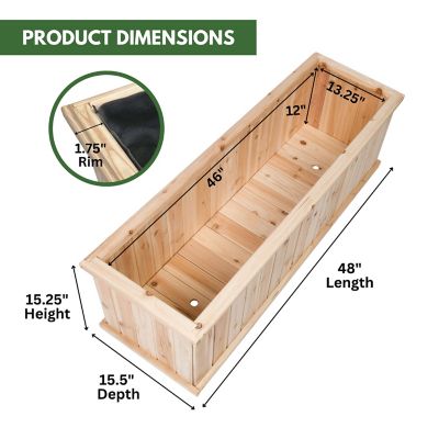 Image showing  Evergreen Wood Raised Garden Bed Planter with Liner