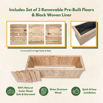 Image showing  Evergreen Wood Raised Garden Bed Planter with Liner