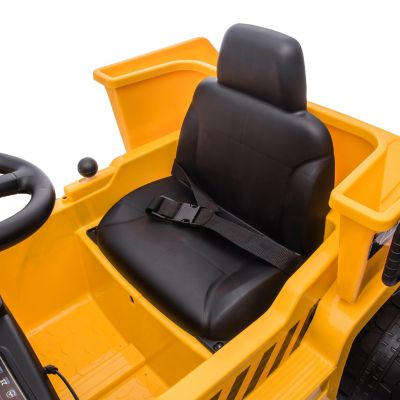 Image showing 5 th Freddo 12V CAT Electric 1-Seater Ride-on Dump Truck, For Ages 3-6, Yellow