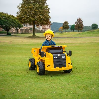 Image showing 6 th Freddo 12V CAT Electric 1-Seater Ride-on Dump Truck, For Ages 3-6, Yellow