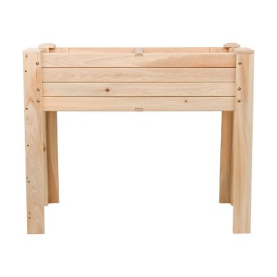 Image showing 6 th Shine Company Cedar Raised Garden Bed Elevated Planter Box with Drainage Holes & Liner, 36 x 20 x 30in.